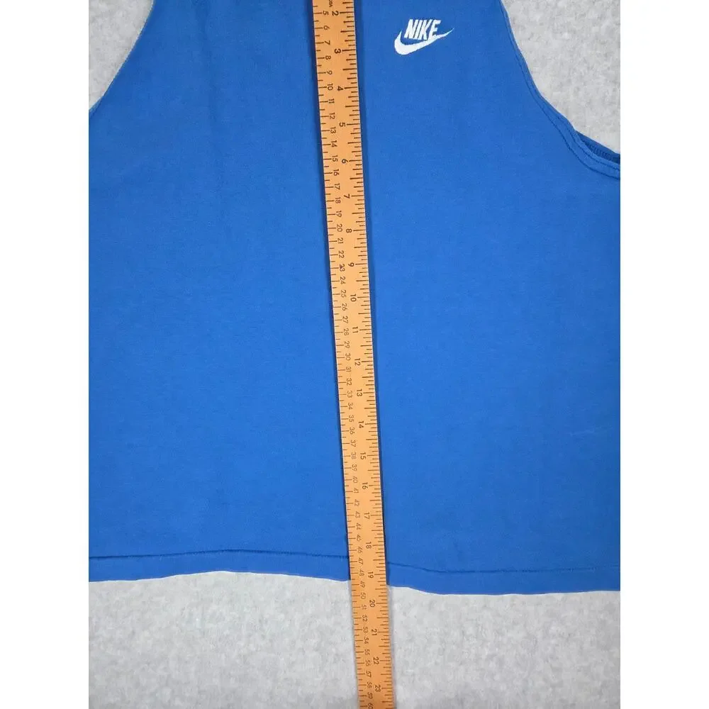 Vintage Nike White Tag Crop Tank Top Size L Royal Blue Made In USA 90s